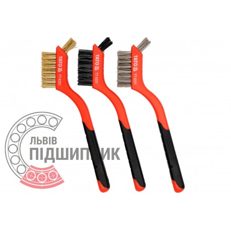 Plastic handle wire brush set 180 mm / 3 pcs (YATO) | YT-6351