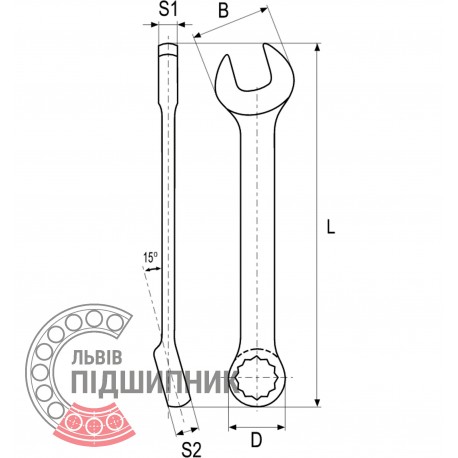 Комбінований гайковий ключ вкорочений 13 мм (YATO) | YT-4906
