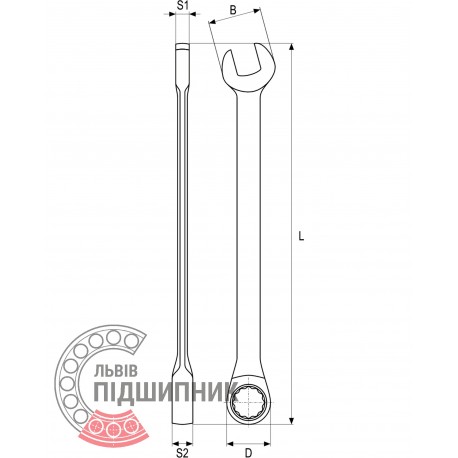 Комбінований ключ з тріскачкою 17 мм (YATO) | YT-0198