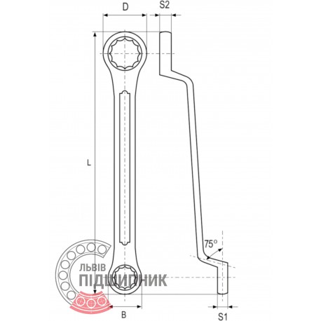 Набір ключів накидних вигнутих 6-22 мм / 8 шт (YATO) | YT-0396