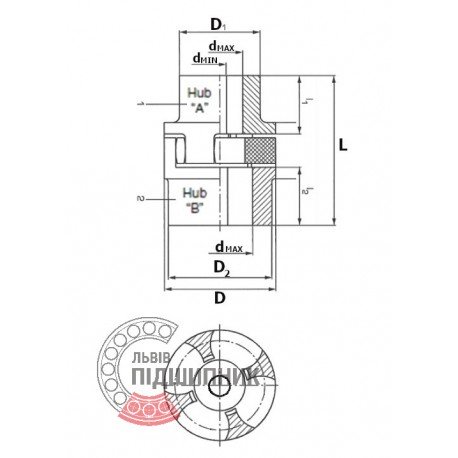 GRMP 42/55B TRASCO® [SIT] Ступиця еластичної муфти