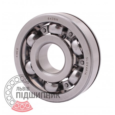 6406 N [Kinex] Open ball bearing with snap ring groove on outer ring