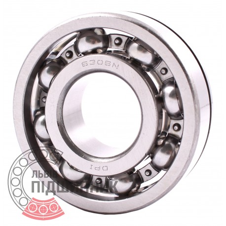 6306 N [DPI] Open ball bearing with snap ring groove on outer ring