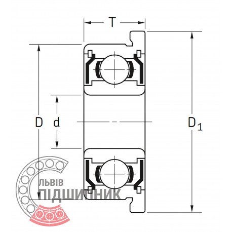 FR1-4ZZ | F-R1-4 ZZ [EZO] Фланцевий дюймовий закритий кульковий підшипник. Надтонка серія.