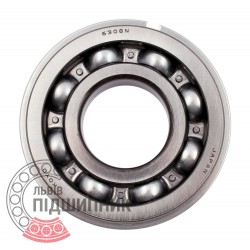 6308 NR [Koyo] Open ball bearing with snap ring groove on outer ring