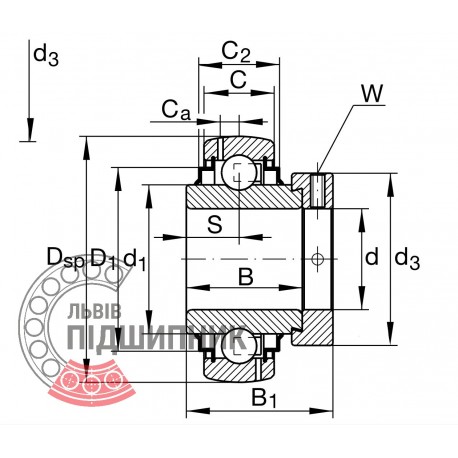 Radial insert ball bearing SA209 [CX]