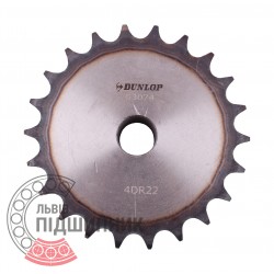 Sprocket Duplex Z22 [Dunlop] for 08B-2 roller chain, pitch - 12.7mm with hub for bore fitting