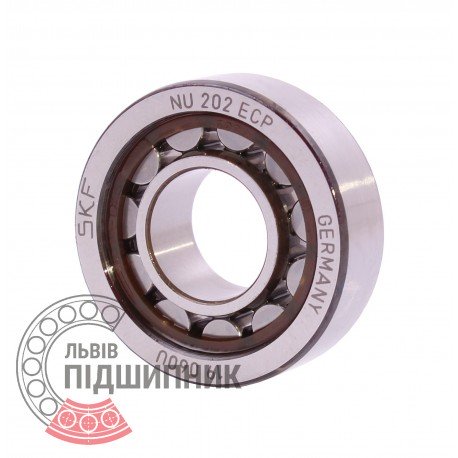 NU 202 ECP [SKF] DIN 5412-1: аналог 32202 ГОСТ8338 - Циліндричний роликовий підшипник