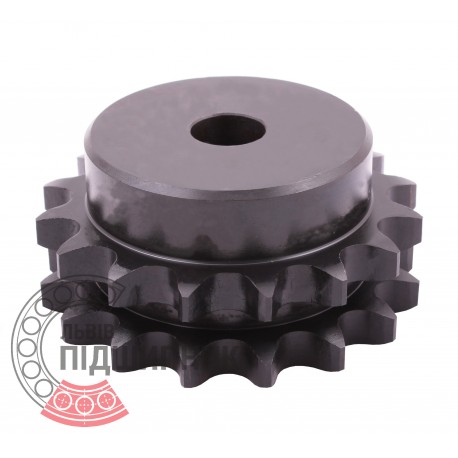 Sprocket Duplex for 12B-2 roller chain, pitch - 19.05mm, Z16 [SKF] with hub for bore fitting