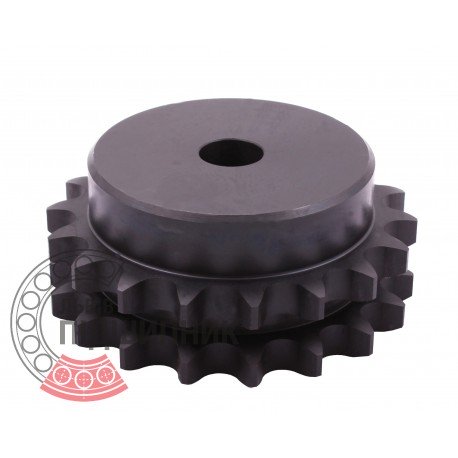 Sprocket Duplex for 12B-2 roller chain, pitch - 19.05mm, Z18 [SKF] with hub for bore fitting