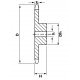 Einreihiges Kettenrad fÃ¼r Rollenkette 06B-1, Teilung 9.52mm, Z19 [SKF] - mit Nabe zum Aufbohren