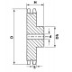 Sprocket Duplex for 08B-2 roller chain, pitch - 12.7mm, Z19 [SKF] with hub for bore fitting