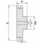 Kettenrad Z17 [SKF] fur 06B-2 Zweireihiges Rollenkette, Teilung - 9.52mm, mit Nabe zum Aufbohren