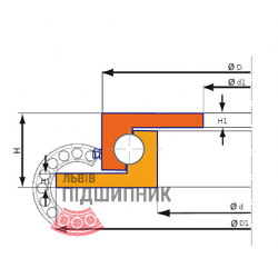 HB 850ZG (Z-Профіль) [BUER] Підшипник поворотного столу тягача - 850 мм (не свердлений)