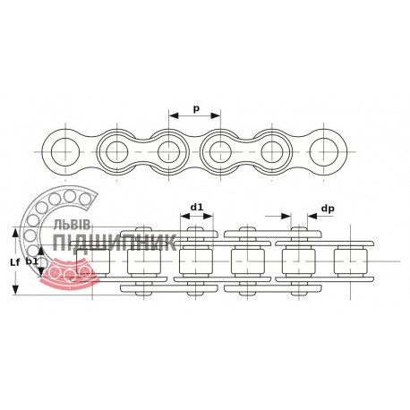 PHC 08B-1X5MTR [SKF] Ланцюг привідний роликовий однорядний, крок - 12.7мм