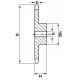 Sprocket Z21 [SKF] for 06B-1 Simplex roller chain, pitch - 9.525mm, with hub for bore fitting