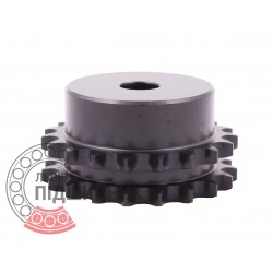 Sprocket Z19 [SKF] for 06B-2 Duplex roller chain, pitch - 9.525mm, with hub for bore fitting