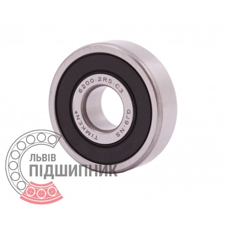 6200 2RS/C3 [Timken] Deep groove sealed ball bearing