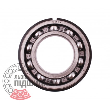 6210 NR [CT] Open ball bearing with snap ring groove on outer ring