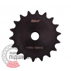 Sprocket Z18 [SKF] for 05B-1 Simplex roller chain, pitch - 8mm, with hub for bore fitting