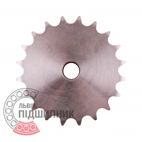 Sprocket Z20 [Sati] for 06B-1 Simplex roller chain, pitch - 9.525mm, with hub for bore fitting