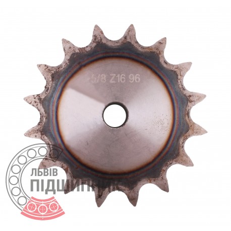 Sprocket Z16 [Sati] for 10B-1 Simplex roller chain, pitch - 15.875mm, with hub for bore fitting