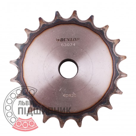 Sprocket Z20 [Dunlop] for 08B-2 Duplex roller chain, pitch - 12.7mm, with hub for bore fitting