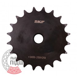 Sprocket Z20 [SKF] for 08B-2 Duplex roller chain, pitch - 12.7mm, with hub for bore fitting