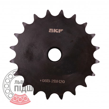 Sprocket Z20 [SKF] for 08B-2 Duplex roller chain, pitch - 12.7mm, with hub for bore fitting