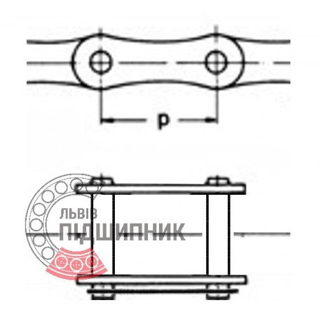 З'єднувальна ланка роликового ланцюга 08A-1 (40-1) [SKF]