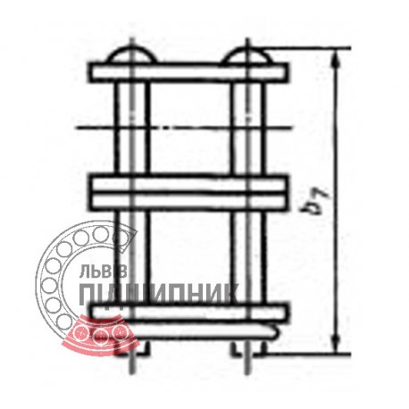 ЛАНЦЮГ Ланка .С-2ПР- 12,7  b-7.75 mm  (08B-2) [SKF]