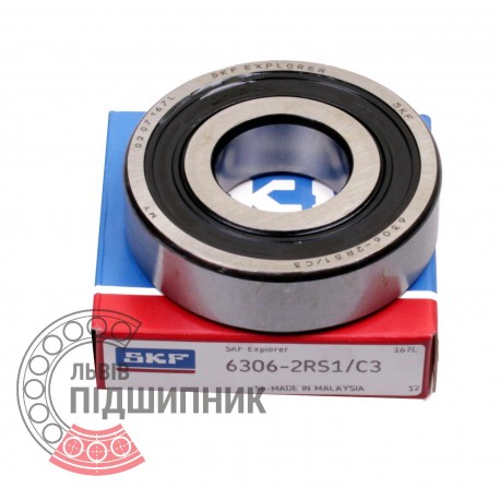 6306-2RS1/C3 [SKF], аналог 180306 - Подшипник шариковый закрытый