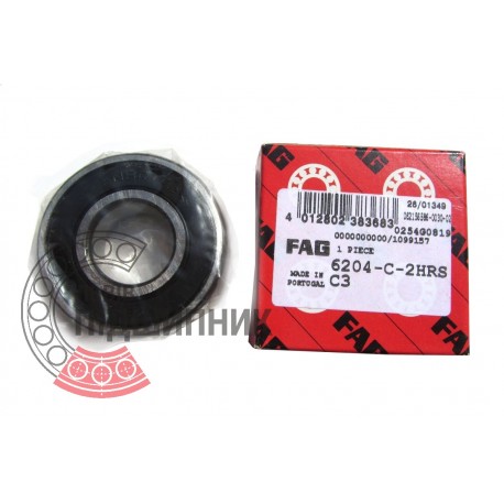 6204-2RSR-C3 [FAG] Deep groove sealed ball bearing