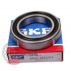 6010-2RS1/C3 [SKF] Deep groove sealed ball bearing
