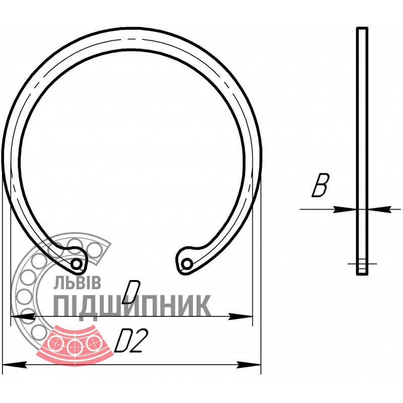  кольцо Внутреннее стопорное кольцо в отверстие 32 мм - DIN472 .