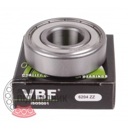 6204-ZZ [VBF] Deep groove ball bearing