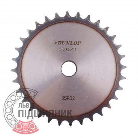 Plain bore roller chain sprocket 06B-1 - pitch 9.525mm, 32 Teath [Dunlop]