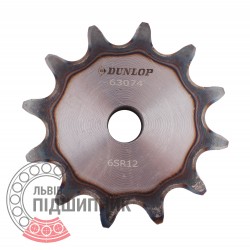 Plain bore roller chain sprocket 12B-1 - pitch 12mm, 12 Teath [Dunlop]
