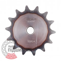 Plain bore roller chain sprocket 10B-1 - pitch 15.875mm, 14 Teath [Dunlop]