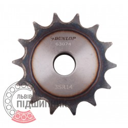 Plain bore roller chain sprocket 06B-1 - pitch 9.525mm, 14 Teath [Dunlop]