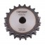 Sprocket Z20 [Dunlop] for 06B-2 Duplex roller chain, pitch - 9.525mm, with hub for bore fitting