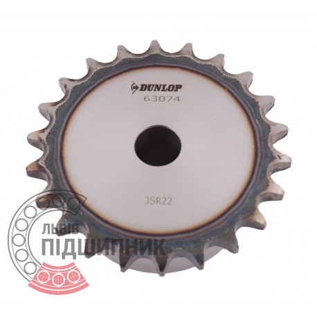 Plain bore roller chain sprocket 06B-1 - pitch 9.525mm, 22 Teath [Dunlop]