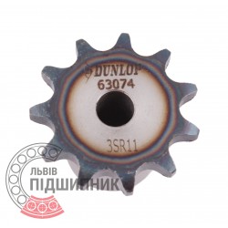Plain bore roller chain sprocket 06B-1 - pitch 9.525mm, 11 Teath [Dunlop]