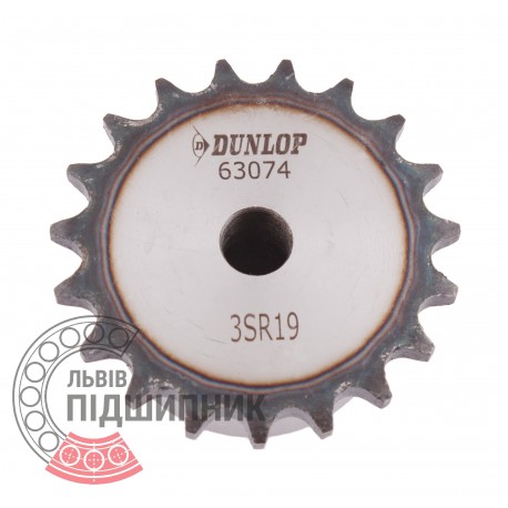 Plain bore roller chain sprocket 06B-1 - pitch 9.525mm, 19 Teath [Dunlop]