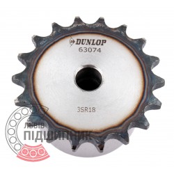 Plain bore roller chain sprocket 06B-1 - pitch 9.525mm, 18 Teath [Dunlop]