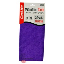 Cалфетка микрофибра фиолетовая (CarLife), 30х40 см