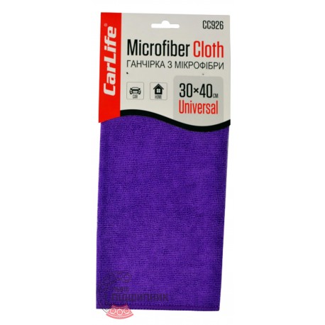 Серветка мікрофібра фіолетова (CarLife), 30х40 см
